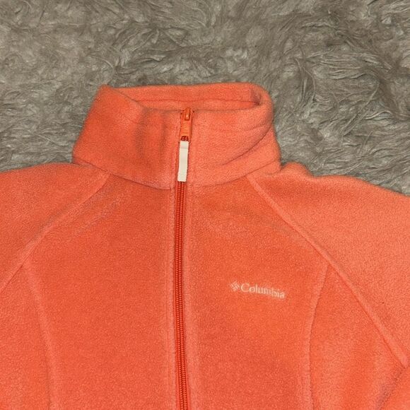 Columbia women’s orange polyester fleece zip up jacket - Picture 2 of 5